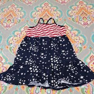 Girl's Jumping Beans Patriotic Dress, Red White Blue, 6